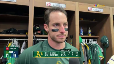 Rooker credits A's game plan for offensive surge in win over Braves