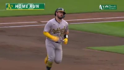 Langeliers gives A's commanding early lead vs. Twins with grand slam in first