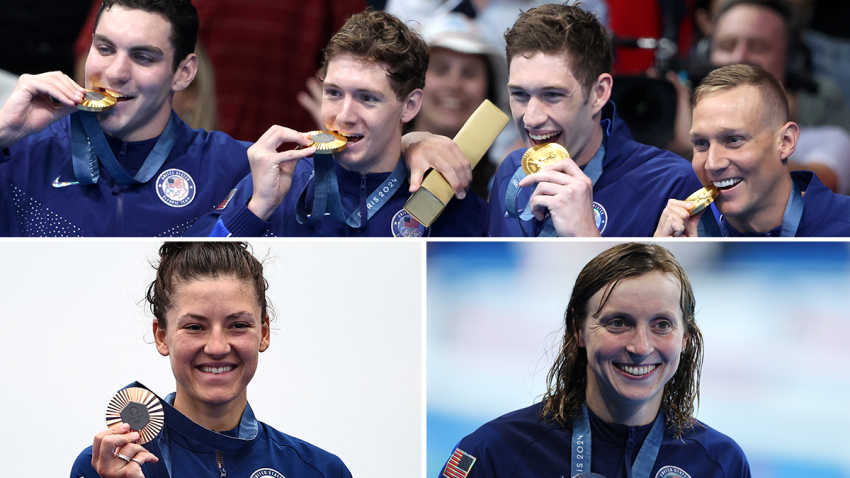 The U.S. men's 4x100m freestyle relay team, Chloe Dygert and Katie Ledecky