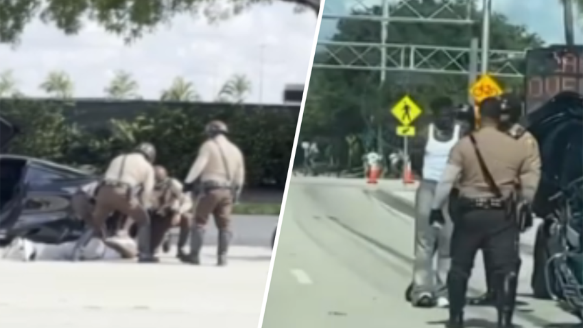 Videos show Miami Dolphins star Tyreek Hill being detained by Miami-Dade Police on Sept. 8, 2024.