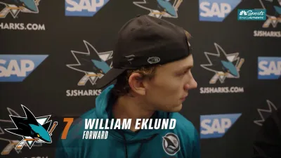 Eklund explains how new Sharks teammate Celebrini elevates his game