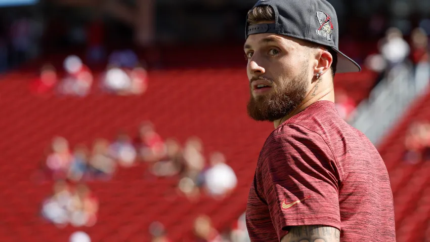 SANTA CLARA, CALIFORNIA – SEPTEMBER 09: Wide receiver Ricky Pearsall #14 of the San Francisco 49ers looks on during warm ups before playing the New York Jets at Levi’s Stadium on September 09, 2024 in Santa Clara, California. (Photo by Lachlan Cunningham/Getty Images)