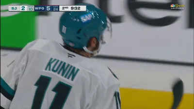 Kunin cuts into Sharks' deficit vs. Jets with first goal of season