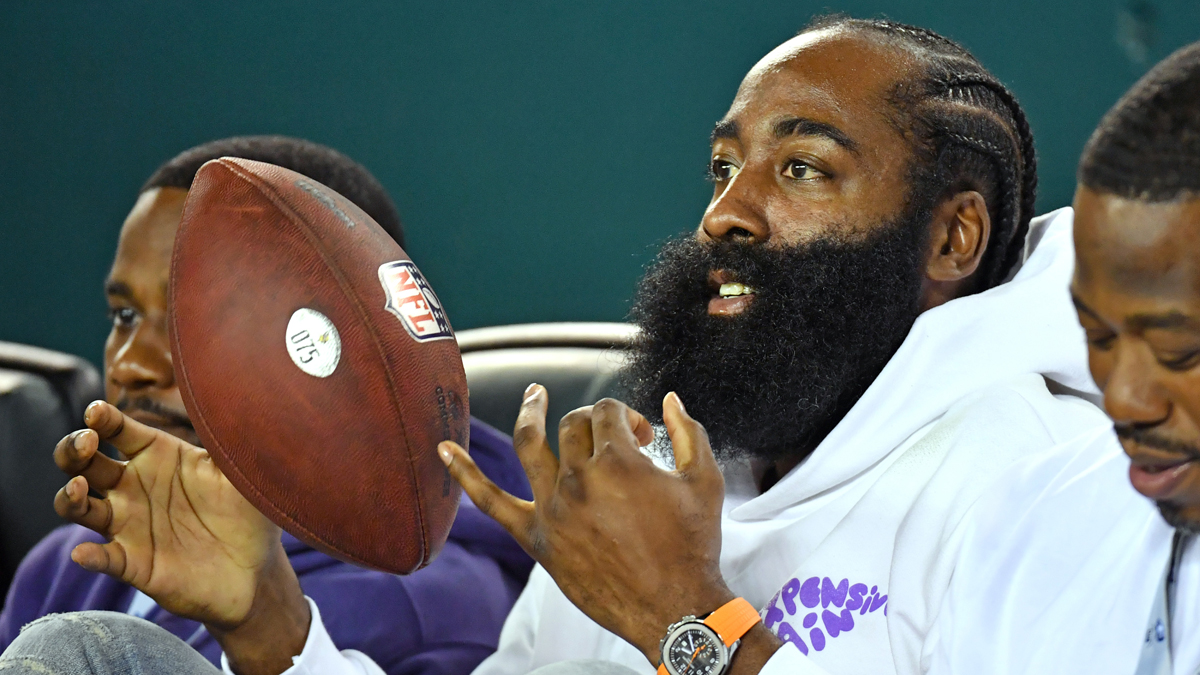 49ers fan James Harden celebrates with players after win over Seahawks – NBC Sports Bay Area & California