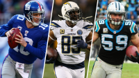 Split image of Eli Manning, Antonio Gates and Luke Kuechly