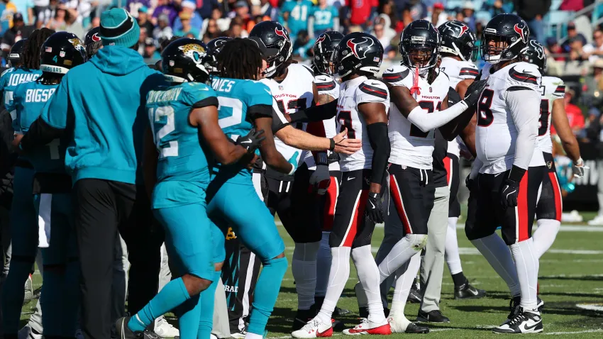 The Jacksonville Jaguars and the Houston Texans benches clear