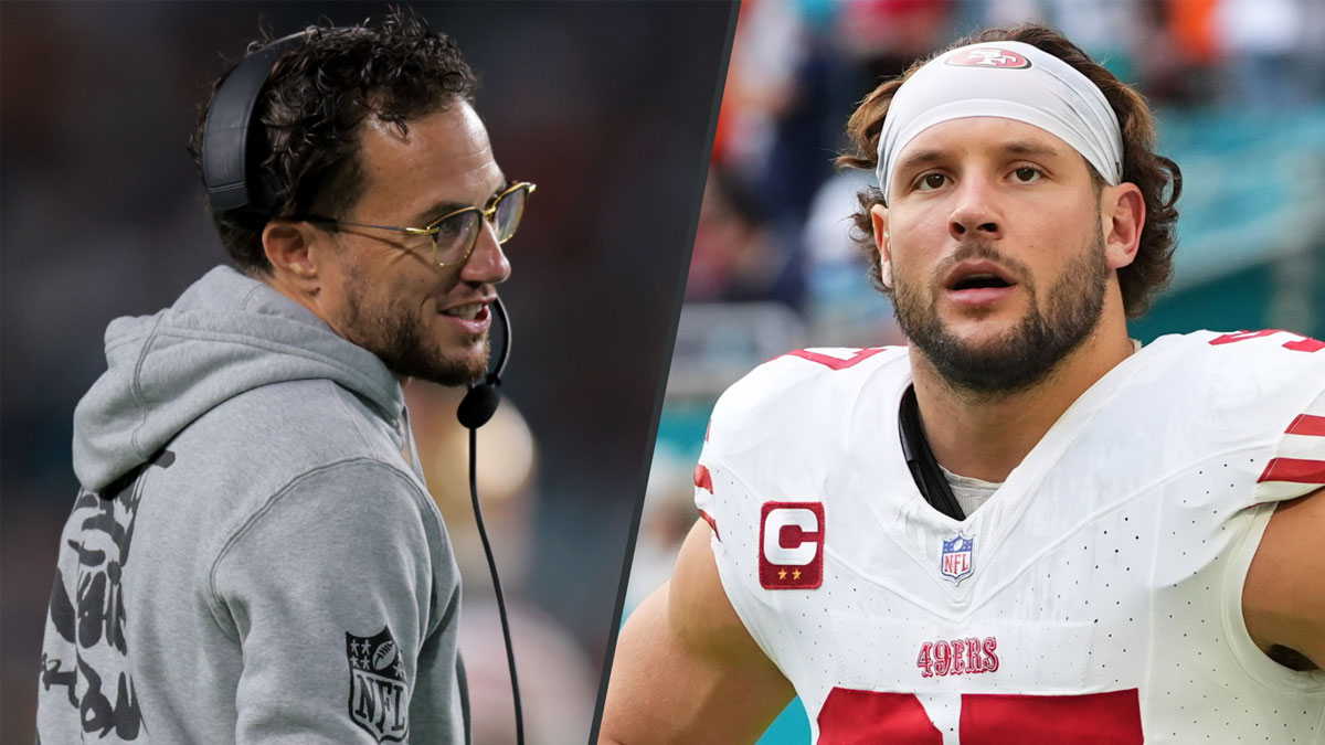 Mike McDaniel has oddly specific Nick Bosa message after 49ers-Dolphins ...