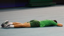 Novak Djokovic during Miami Open 2025 tennis tournament in Miami USA on 30 March 2025. (Photo by Foto Olimpik/NurPhoto via Getty Images)