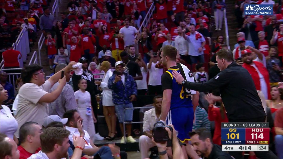 Pat Spencer ejected for headbutting Alperen Şengün in WarriorsRockets