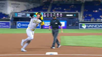 Rooker's ninth homer of season gives Athletics early lead in Miami