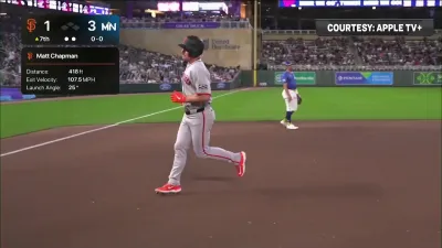 Chapman's eighth homer gets Giants on the board against Twins