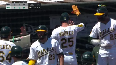 Rooker crushes three-run homer to extend Athletics' lead vs. Yankees