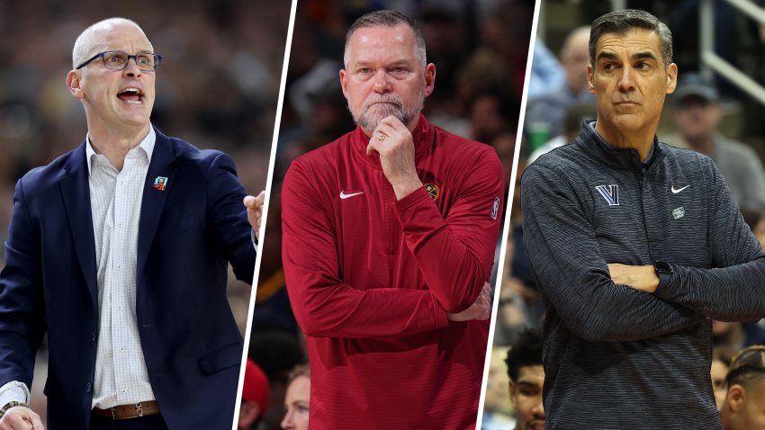 Split image of Dan Hurley, Michael Malone and Jay Wright