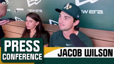 Wilson describes his hitting routine, tough at-bat vs. Logan Webb