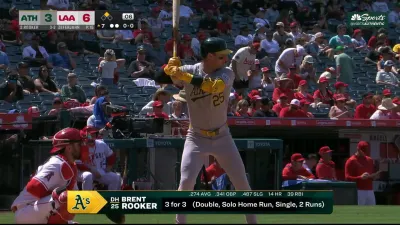Rooker's second home run of game pulls A's within one of Angels