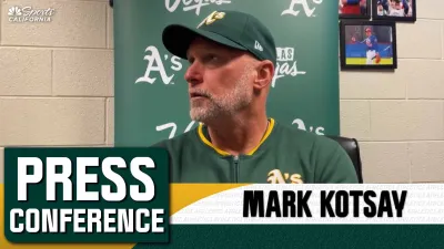 Mark Kotsay explains Athletics' base-running mistakes in loss