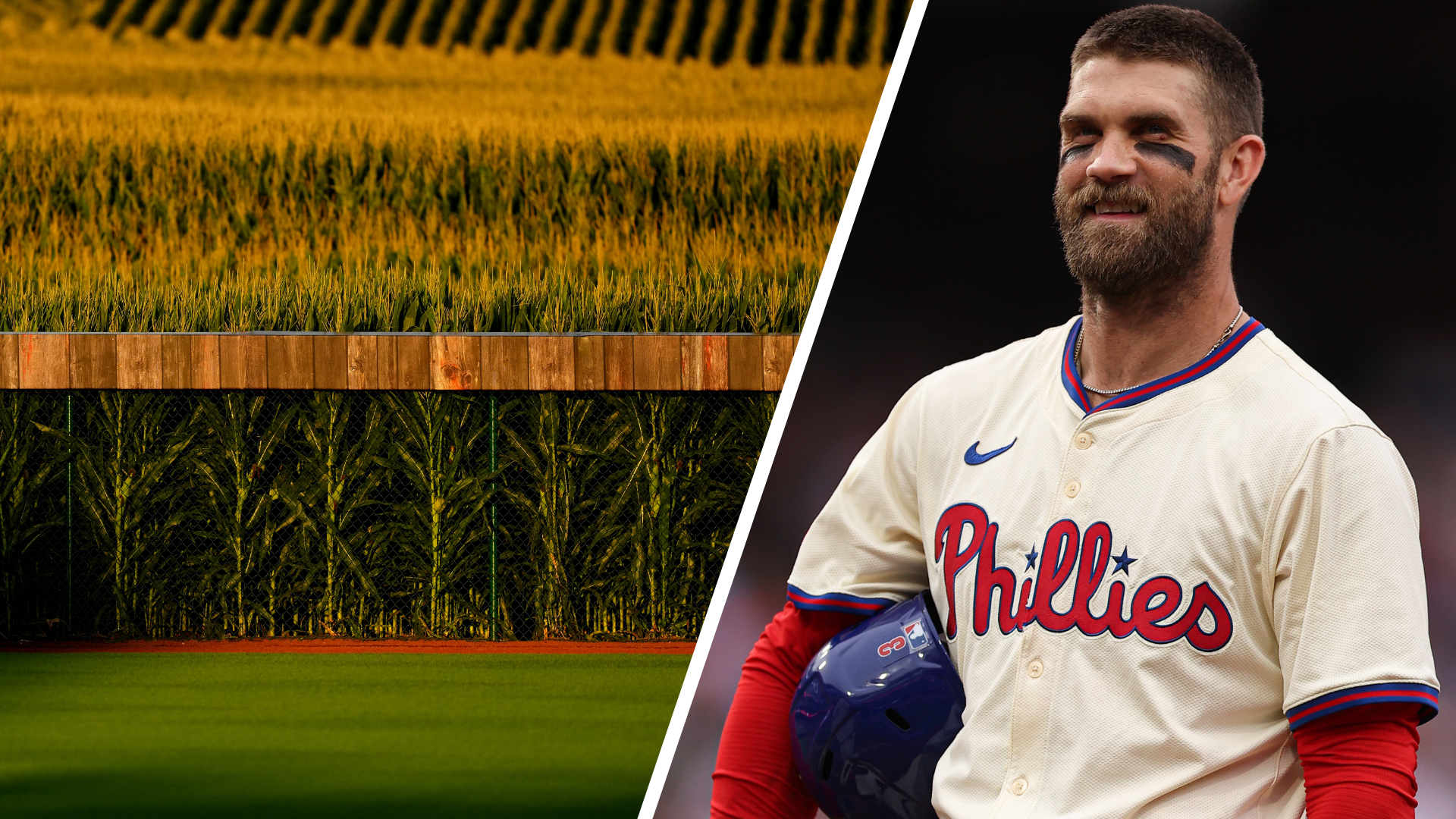 Phillies To Play Twins In 2026 Field Of Dreams Game Reports Say NBC Field Of Dreams Phillies Bryce Harper Getty 9e69f5 