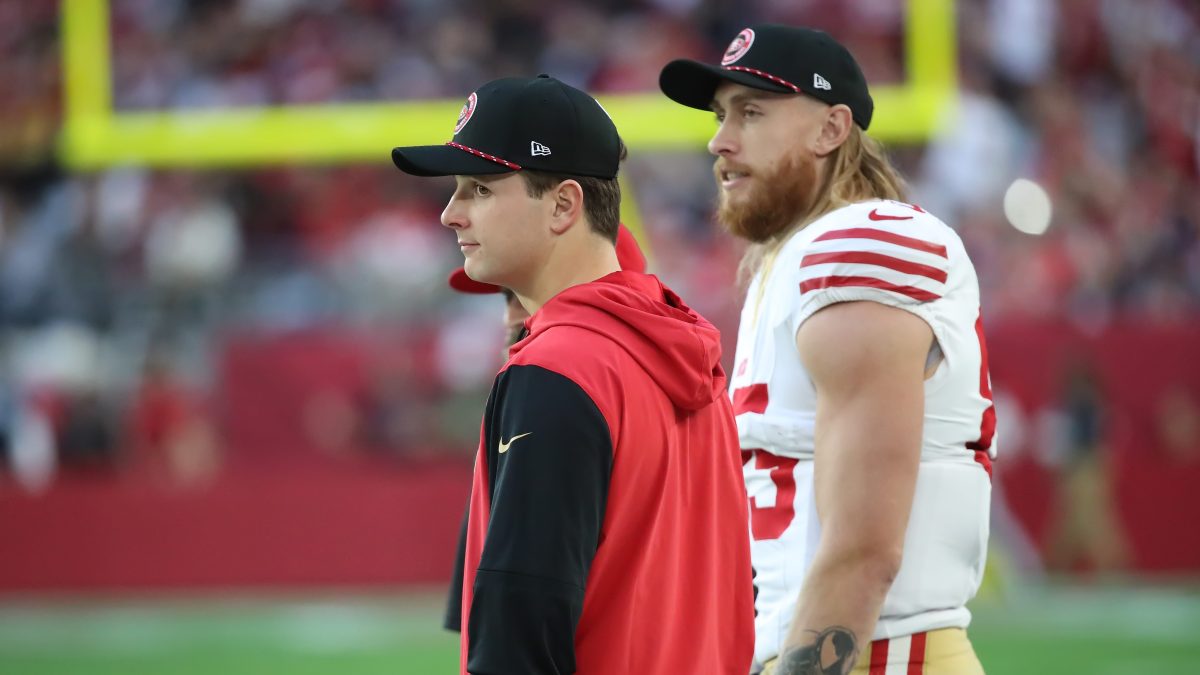 George Kittle rocks ridiculous Iowa State outfit after losing bet to Brock Purdy
