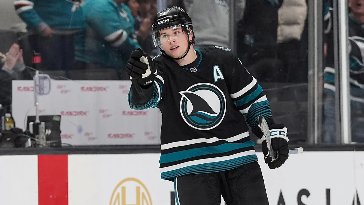 Macklin Celebrini debuts Sharks' Team Player of the Game Award after hat trick in OT win vs. Mammoth