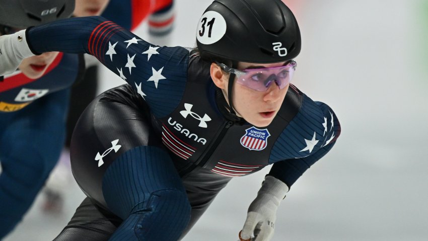 Julie Letai of USA competes during the ISU Short Track World Tour Final 2024-2025 at the Unipol Forum Assago on February 14, 2025 in Milan, Italy.