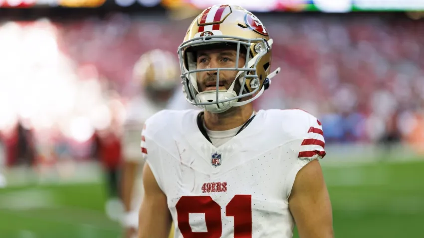 GLENDALE, ARIZONA – JANUARY 5: Wide receiver Trent Taylor #81 of the San Francisco 49ers stands on the field prior to an NFL football game against the Arizona Cardinals at State Farm Stadium on January 5, 2025 in Glendale, Arizona. (Photo by Brooke Sutton/Getty Images)