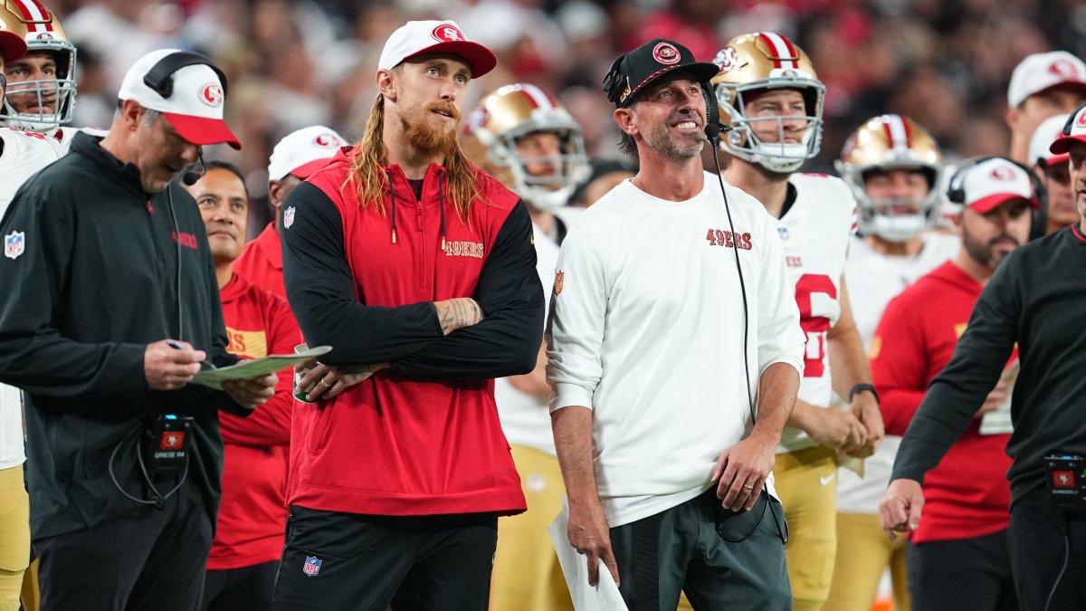 49ers coach Kyle Shanahan clarifies George Kittle ‘step back’ – NBC ...