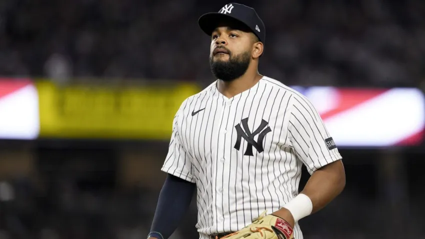 NEW YORK, NY – AUGUST 04: Heliot Ramos #34 of the New York Yankees looks on during the game between the St. Louis Cardinals and the New York Yankees at Yankee Stadium on Tuesday, August 4, 2026 in New York, New York. (Photo by Jonathan Pensiero/MLB Photos via Getty Images)