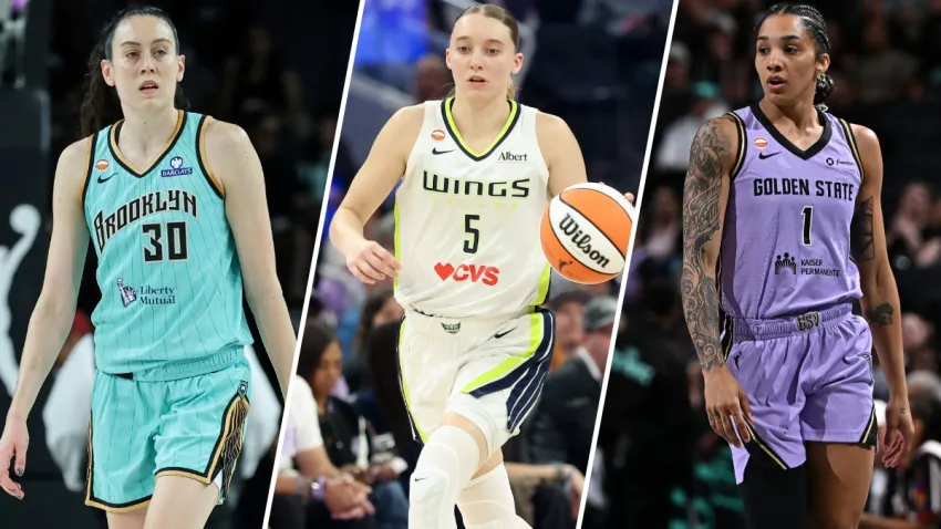 Breanna Stewart, Paige Bueckers and Gabby Williams